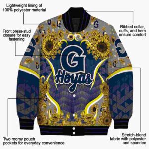 georgetown hoyas sunflower bloom blue yellow jacket new arrival