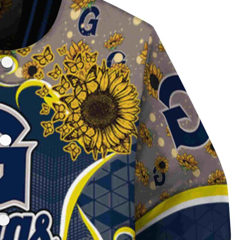 georgetown hoyas sunflower bloom blue yellow jacket premium grade