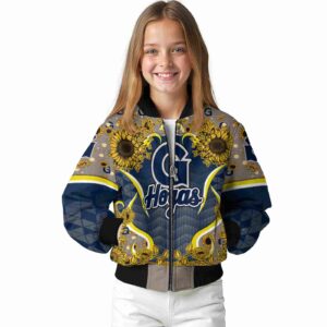 georgetown hoyas sunflower bloom blue yellow jacket top rated