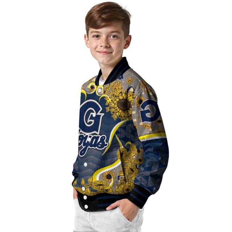 georgetown hoyas sunflower bloom blue yellow jacket trendy