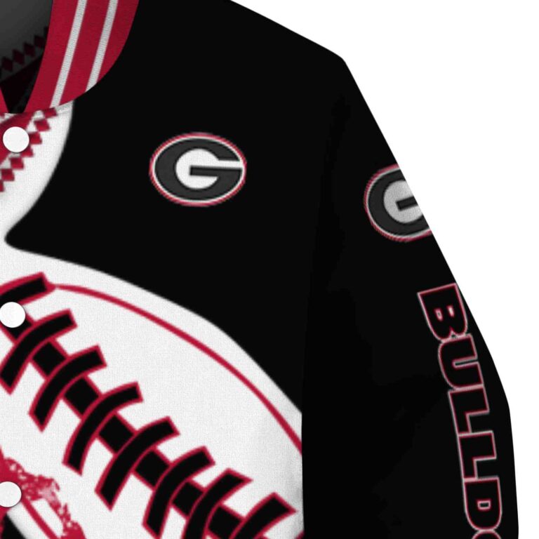 georgia bulldogs baseball stitching black white jacket premium grade