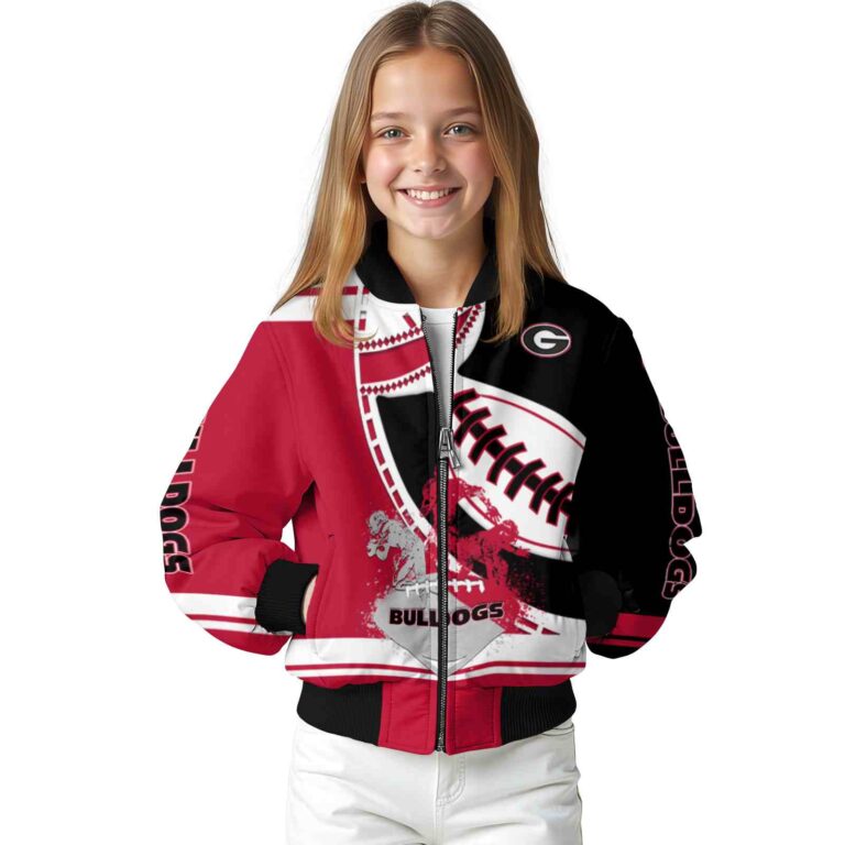 georgia bulldogs baseball stitching black white jacket top rated