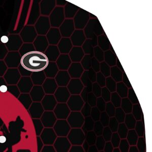 georgia bulldogs hexagonal pattern red black jacket premium grade