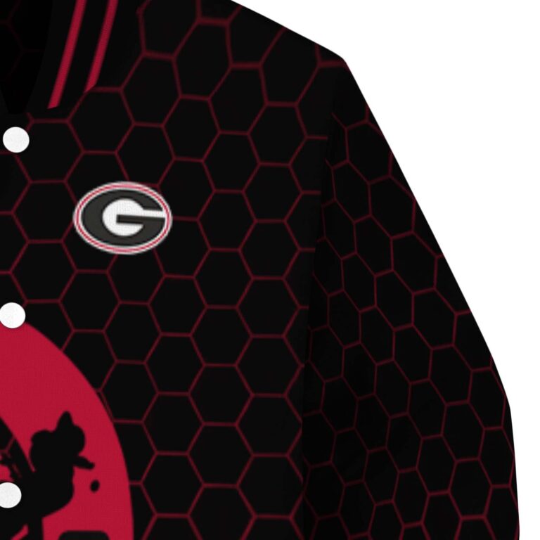 georgia bulldogs hexagonal pattern red black jacket premium grade