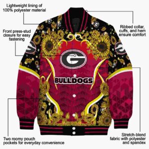 georgia bulldogs sunflower bloom red yellow jacket new arrival
