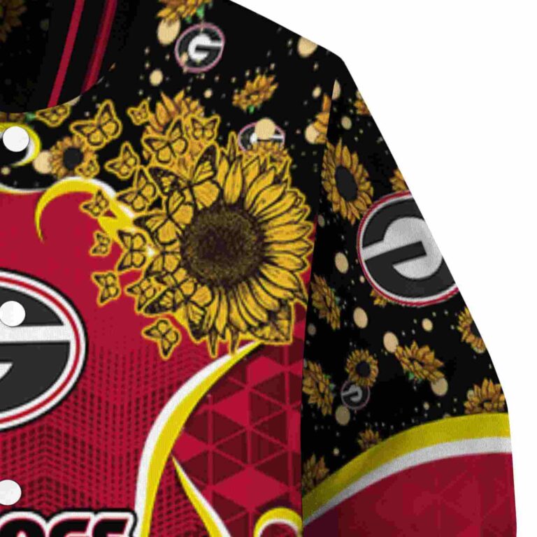 georgia bulldogs sunflower bloom red yellow jacket premium grade