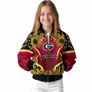 georgia bulldogs sunflower bloom red yellow jacket top rated