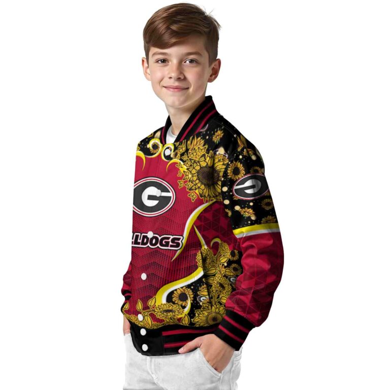 georgia bulldogs sunflower bloom red yellow jacket trendy