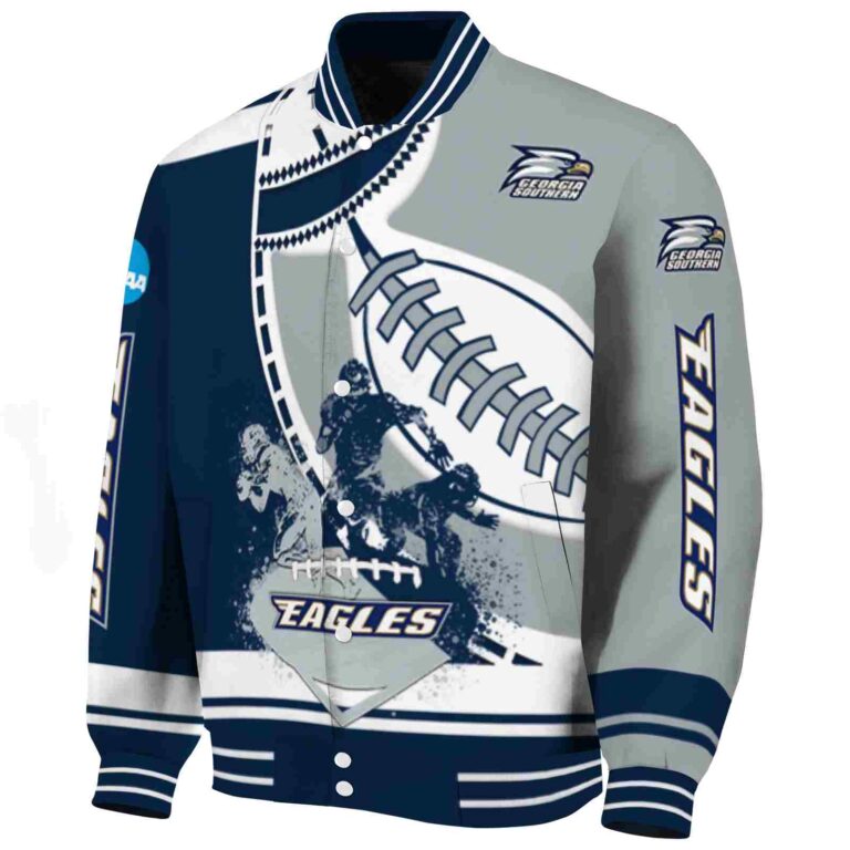 georgia southern eagles baseball stitching grey white jacket best selling