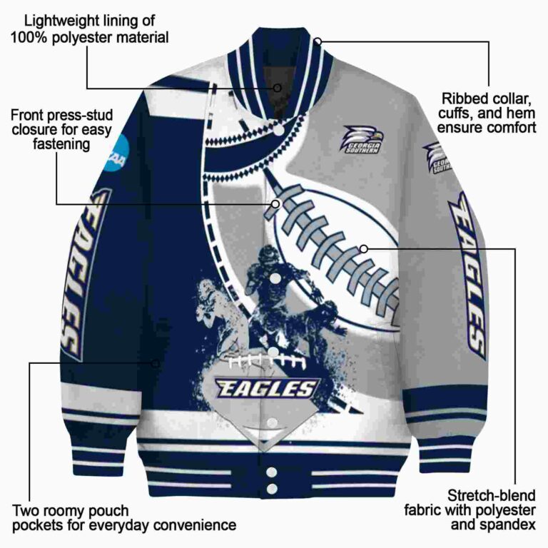 georgia southern eagles baseball stitching grey white jacket new arrival