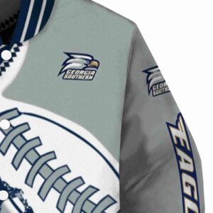 georgia southern eagles baseball stitching grey white jacket premium grade