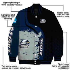 georgia southern eagles hexagonal pattern blue black jacket new arrival