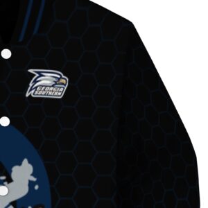 georgia southern eagles hexagonal pattern blue black jacket premium grade
