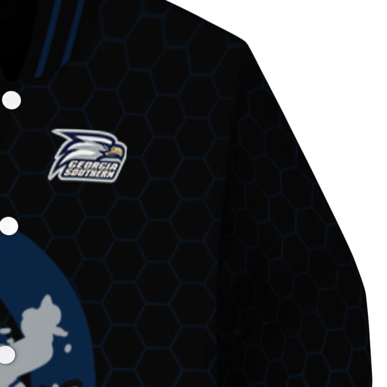 georgia southern eagles hexagonal pattern blue black jacket premium grade