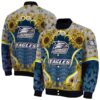 georgia southern eagles sunflower bloom blue yellow jacket fashion forward