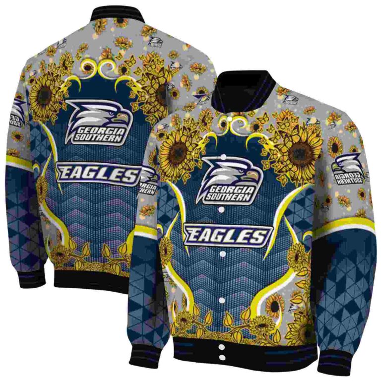 georgia southern eagles sunflower bloom blue yellow jacket fashion forward