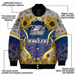 georgia southern eagles sunflower bloom blue yellow jacket new arrival
