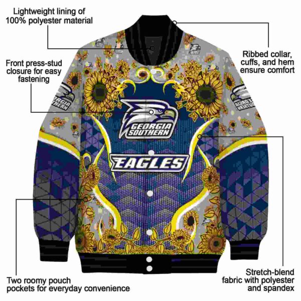georgia southern eagles sunflower bloom blue yellow jacket new arrival