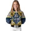 georgia southern eagles sunflower bloom blue yellow jacket top rated