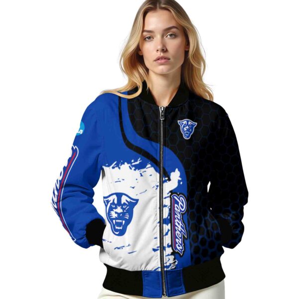 georgia state panthers hexagonal pattern blue black jacket latest model