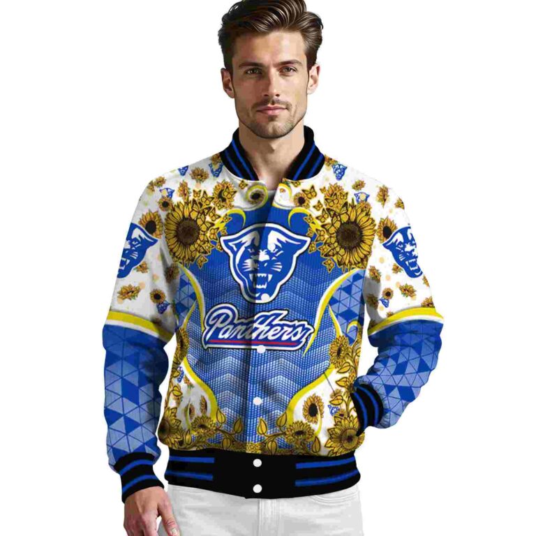 georgia state panthers sunflower bloom blue yellow jacket high quality