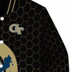georgia tech yellow jackets hexagonal pattern gold black jacket premium grade