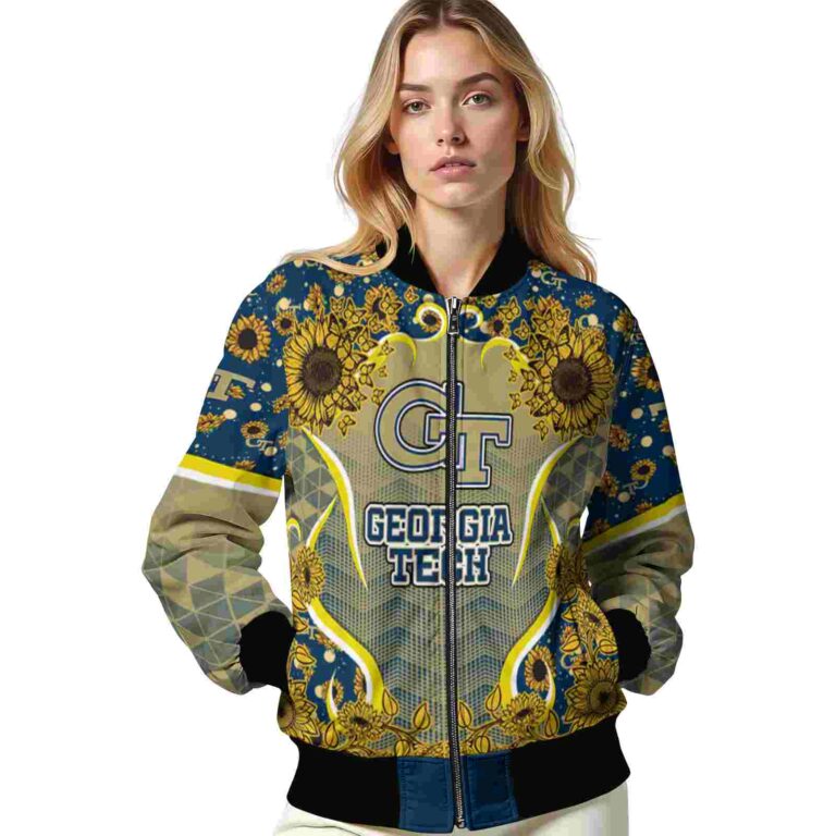 georgia tech yellow jackets sunflower bloom gold yellow jacket latest model
