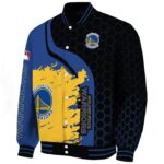 golden state warriors hexagonal pattern blue black jacket best selling