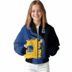 golden state warriors hexagonal pattern blue black jacket best selling