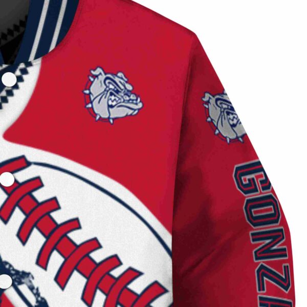 gonzaga bulldogs baseball stitching red white jacket premium grade