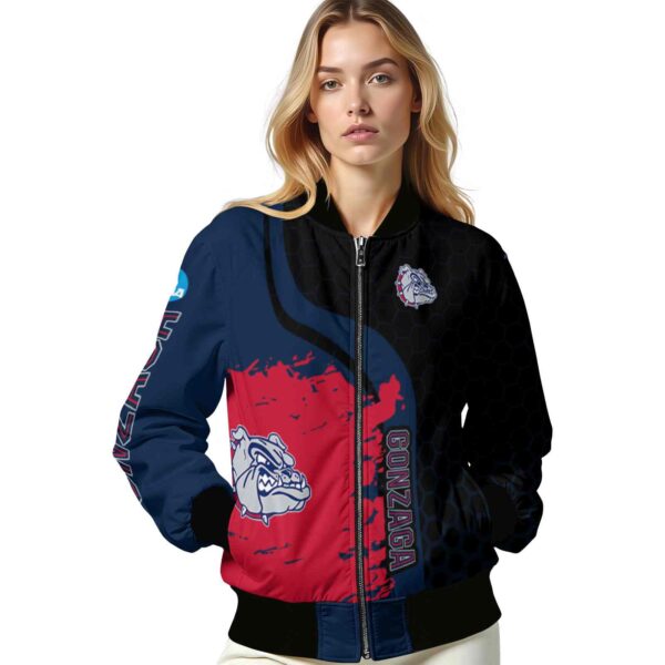 gonzaga bulldogs hexagonal pattern blue black jacket latest model