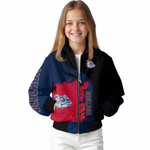 gonzaga bulldogs hexagonal pattern blue black jacket top rated