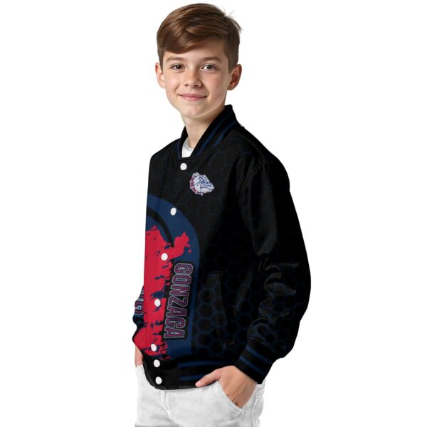gonzaga bulldogs hexagonal pattern blue black jacket trendy