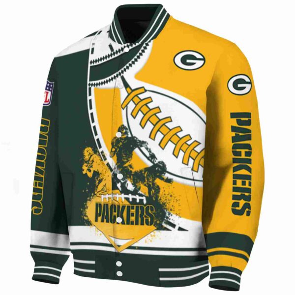 green bay packers baseball stitching gold white jacket best selling