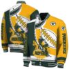 green bay packers baseball stitching gold white jacket fashion forward