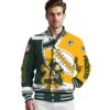 green bay packers baseball stitching gold white jacket high quality