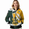 green bay packers baseball stitching gold white jacket latest model