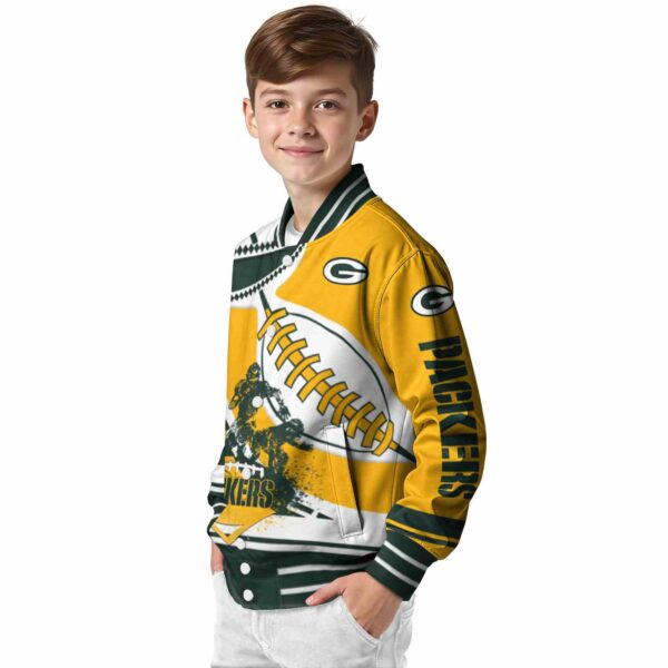 green bay packers baseball stitching gold white jacket trendy