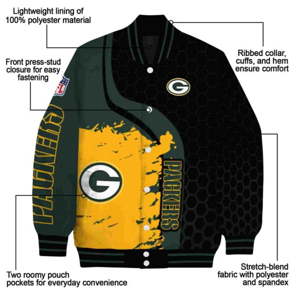 green bay packers hexagonal pattern green black jacket new arrival