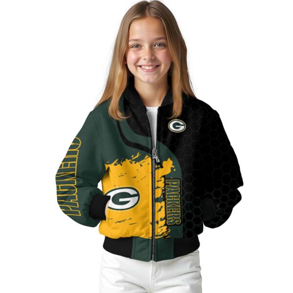 green bay packers hexagonal pattern green black jacket top rated