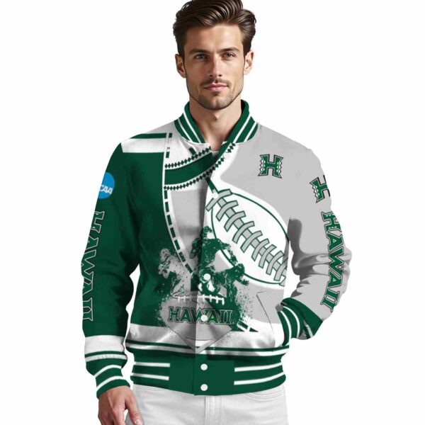 hawaii rainbow warriors baseball stitching silver white jacket high quality