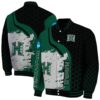 hawaii rainbow warriors hexagonal pattern green black jacket fashion forward