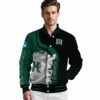hawaii rainbow warriors hexagonal pattern green black jacket high quality