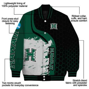 hawaii rainbow warriors hexagonal pattern green black jacket new arrival