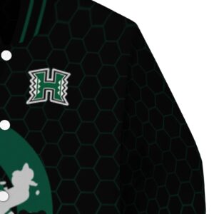 hawaii rainbow warriors hexagonal pattern green black jacket premium grade