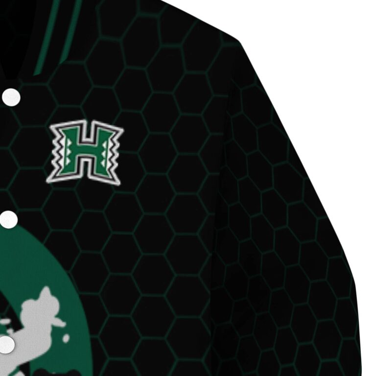 hawaii rainbow warriors hexagonal pattern green black jacket premium grade