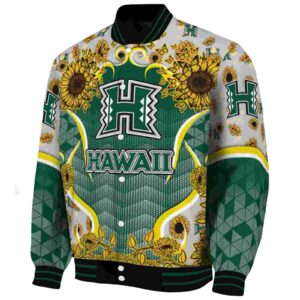 hawaii rainbow warriors sunflower bloom green yellow jacket best selling