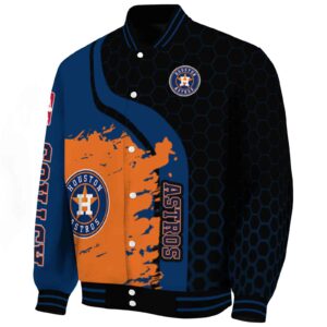 houston astros hexagonal pattern blue black jacket best selling