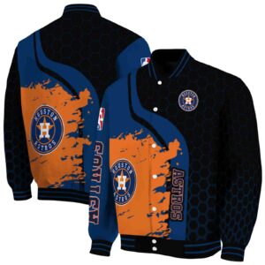 houston astros hexagonal pattern blue black jacket fashion forward