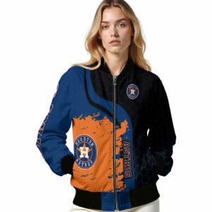houston astros hexagonal pattern blue black jacket latest model